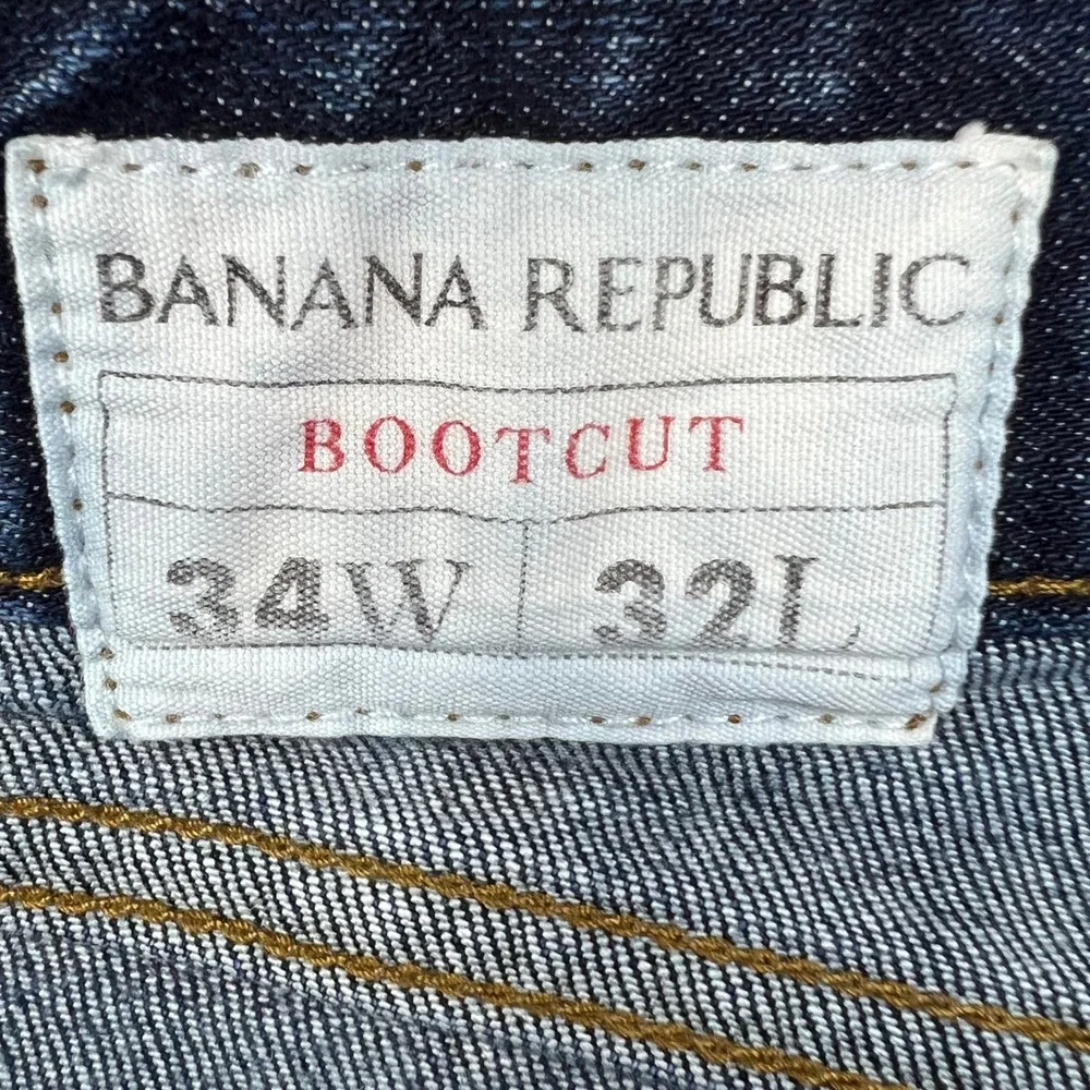 BANANA REPUBLIC Bootcut Jeans Mens 34x32 Blue Good Stretch Denim Western Casual